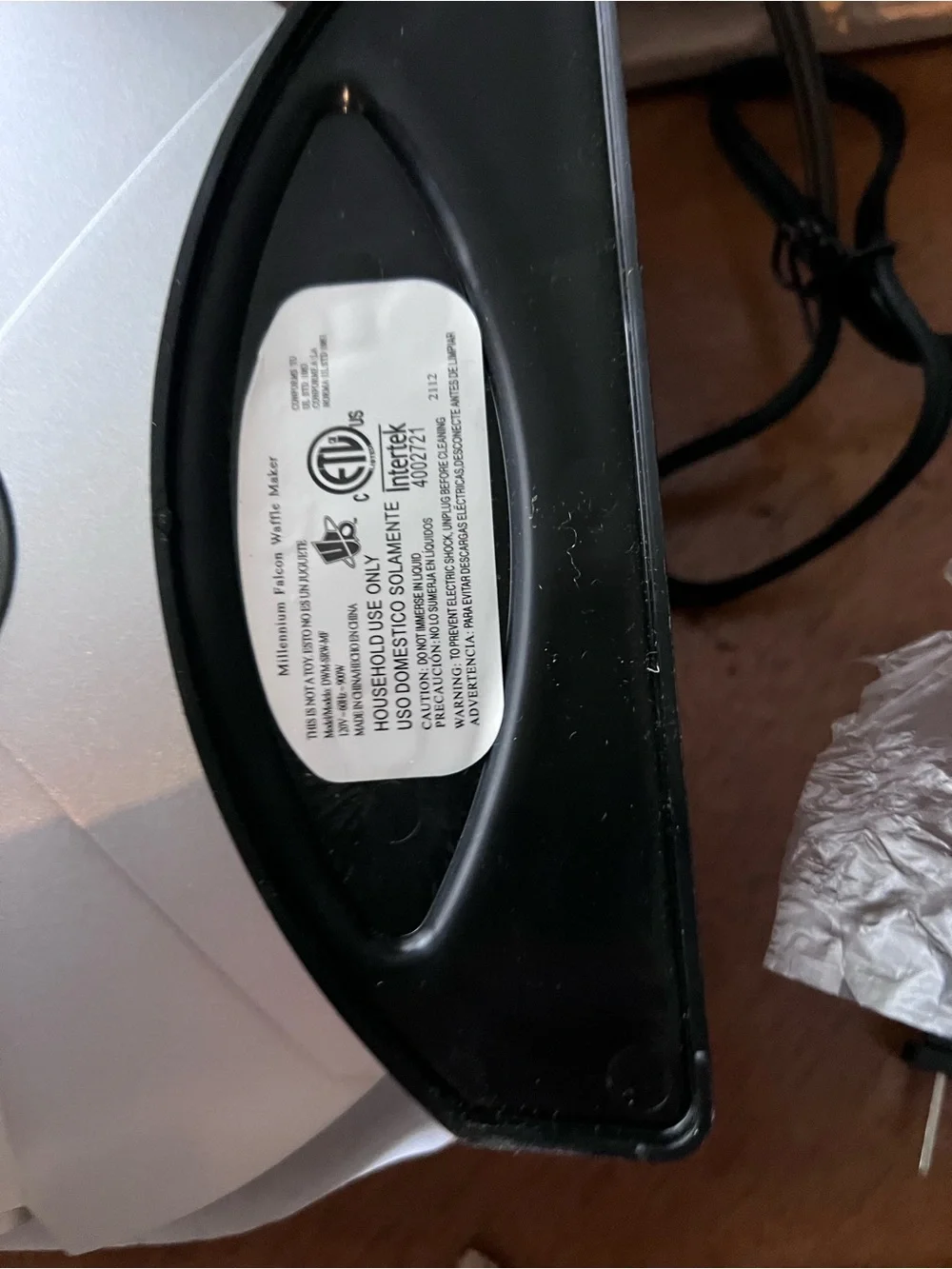 Star Wars Millennium Falcon Themed Waffle Maker - Black and Silver